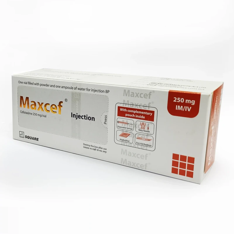 Maxcef IM/IV Injection, Cefotaxime 250 mg/5 ml