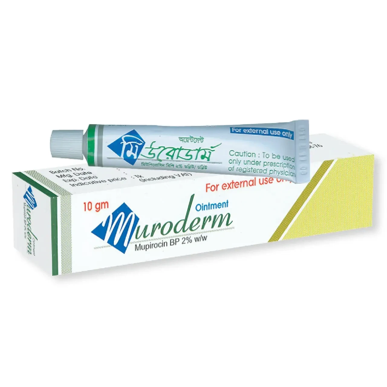 Muroderm Ointment 10 gm tube, Mupirocin 2% w/w