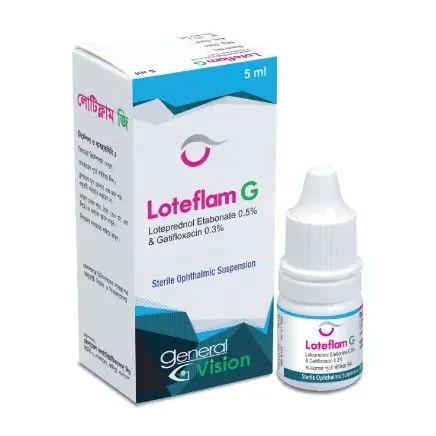 Loteflam G Ophthalmic Suspension 5 ml drop, Loteprednol Etabonate + Gatifloxacin 0.5%+0.3%
