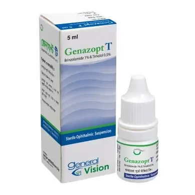 Genazopt T Ophthalmic Suspension 5 ml drop, Brinzolamide + Timolol 1%+0.5%