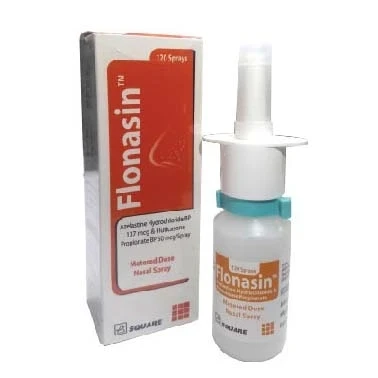 Flonasin Nasal Spray 120 matered, Azelastine Hydrochloride + Fluticasone Propionate (137 mcg+50 mcg)/spray