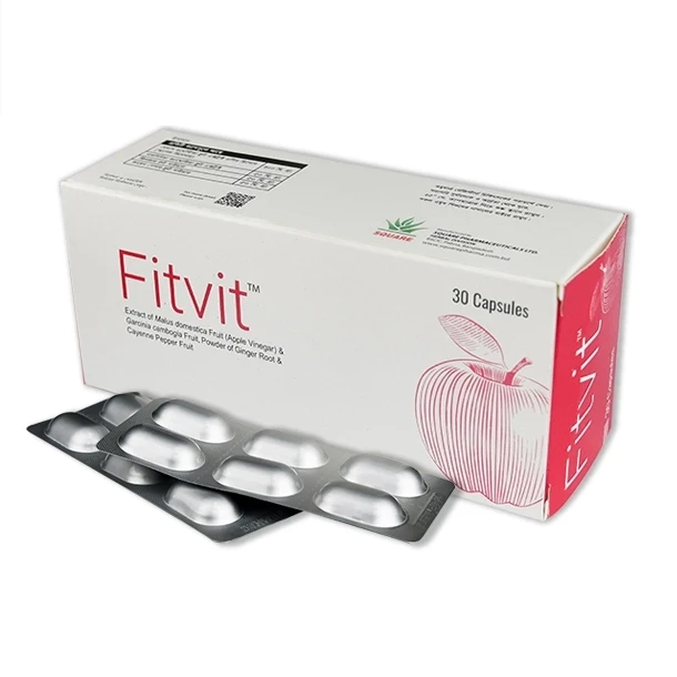 Fitvit Capsule, Apple Vinegar + Garcinia cambogia + Ginger Root + Cayenne Pepper 300 mg+50 mg+50 mg+50 mg