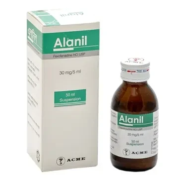 Alanil Oral Suspension 50 ml bottle, Fexofenadine Hydrochloride 30 mg/5 ml