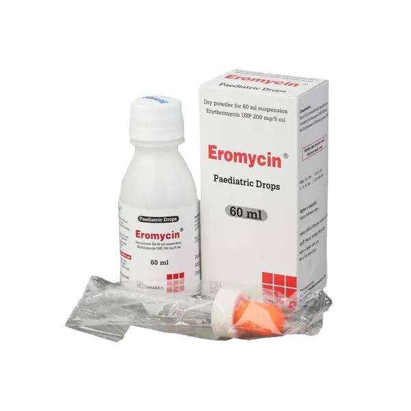 Eromycin Pediatric Drops 60ml, Erythromycin 200 mg/5 ml
