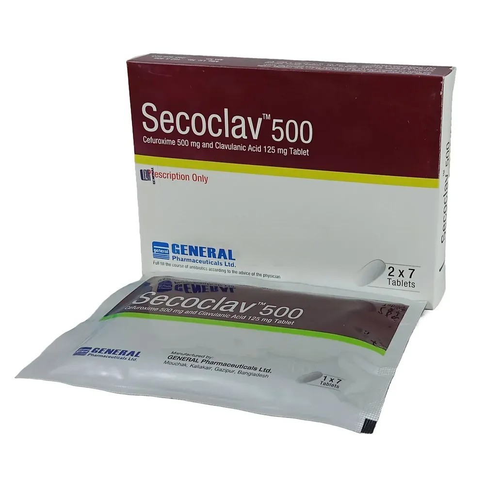 Secoclav Tablet, Cefuroxime Axetil + Clavulanic Acid 500 mg+125 mg