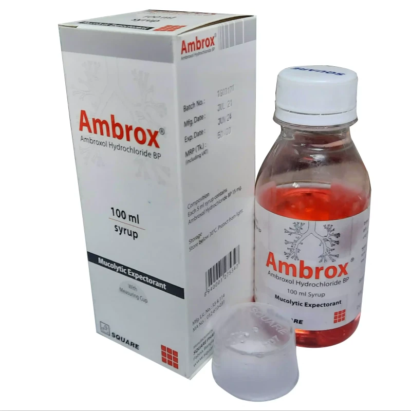 Ambrox Syrup 100 ML, Ambroxol Hydrochloride 15 mg/5 ml