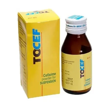 Tocef Powder for Suspension 50 ml bottle, Cefixime Trihydrate 100 mg/5 ml