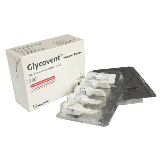 Glycovent Nebuliser Solution 1ml, Glycopyrronium Bromide 25 mcg/ml