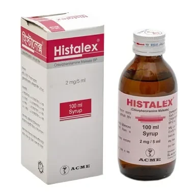 Histalex Syrup 100 ml bottle, Chlorpheniramine Maleate 2 mg/5 ml