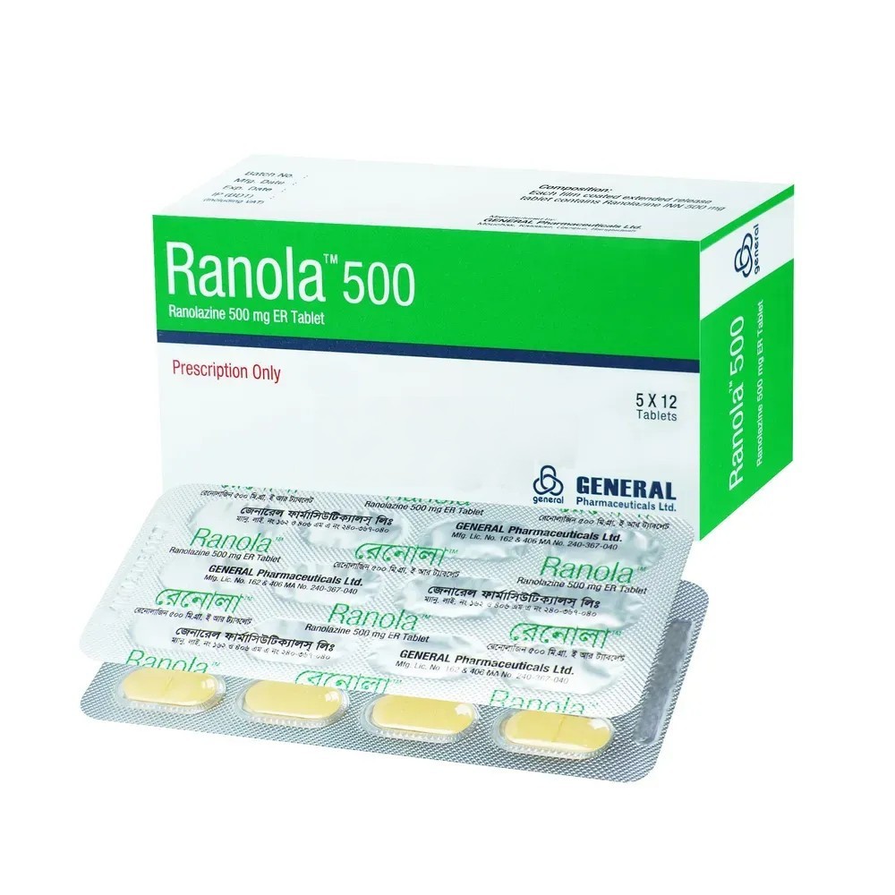 Ranola Tablet (Extended Release), Ranolazine 500 mg