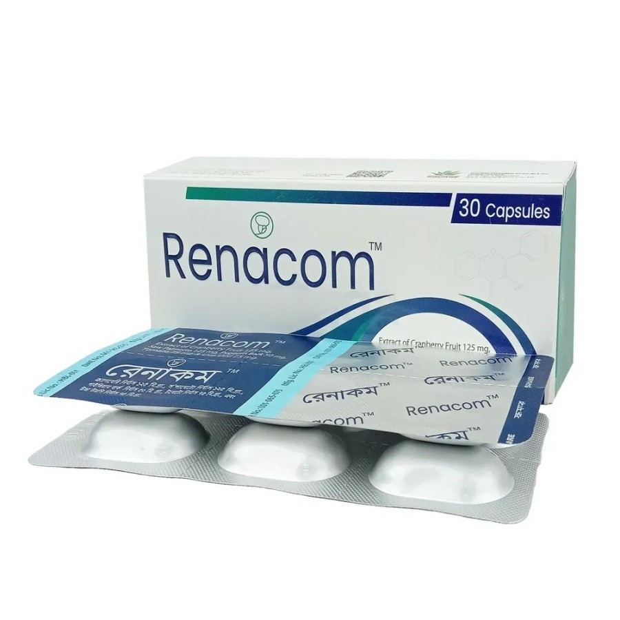 Renacom Capsule, Cranberry + Saw Palmetto + Pygeum Bark + Tomato + Uva Ursi 125 mg+125 mg+50 mg+75 mg+75 mg