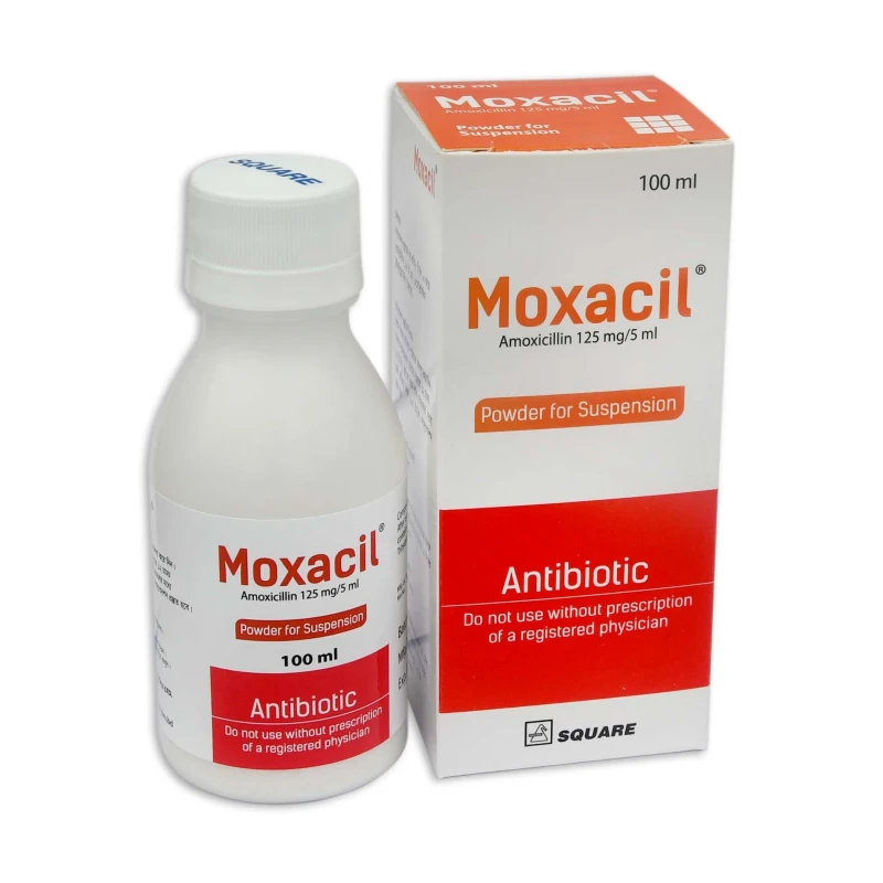 Moxacil Powder for Suspension 100ml, Amoxicillin Trihydrate 125 mg/5 ml