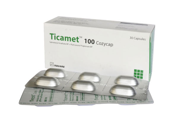 Ticamet Dry Powder Inhalation Capsule (DPI), Salmeterol + Fluticasone Propionate 50 mcg+100 mcg