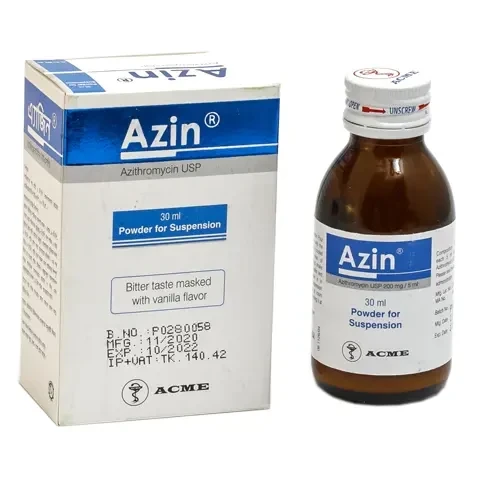 Azin Powder for Suspension 30 ml bottle, Azithromycin Dihydrate 200 mg/5 ml