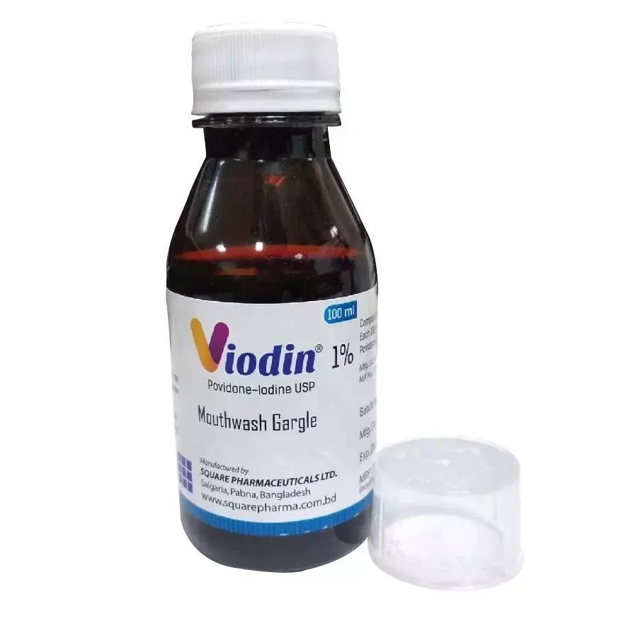 Viodin Mouthwash 100 ml bottle, Povidone Iodine 1% w/v