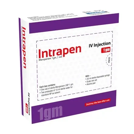 Intrapen IV Injection or Infusion 1 gm vial, Meropenem Trihydrate 1 gm/vial
