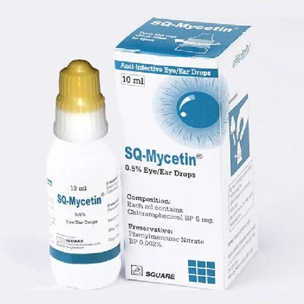 SQ-Mycetin Ophthalmic Solution 10ml, Chloramphenicol 0.5%