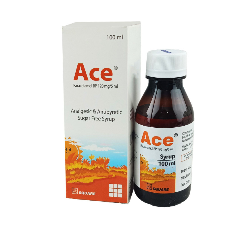 Ace Oral Suspension 60 ML, Paracetamol 120 mg/5 ml
