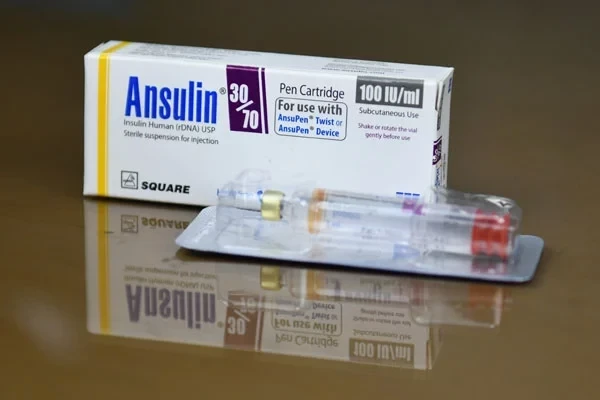 Ansulin SC Injection,  Regular Insulin Human + Isophane Insulin Human 30%+70% in 40 IU/ml, 10 ml