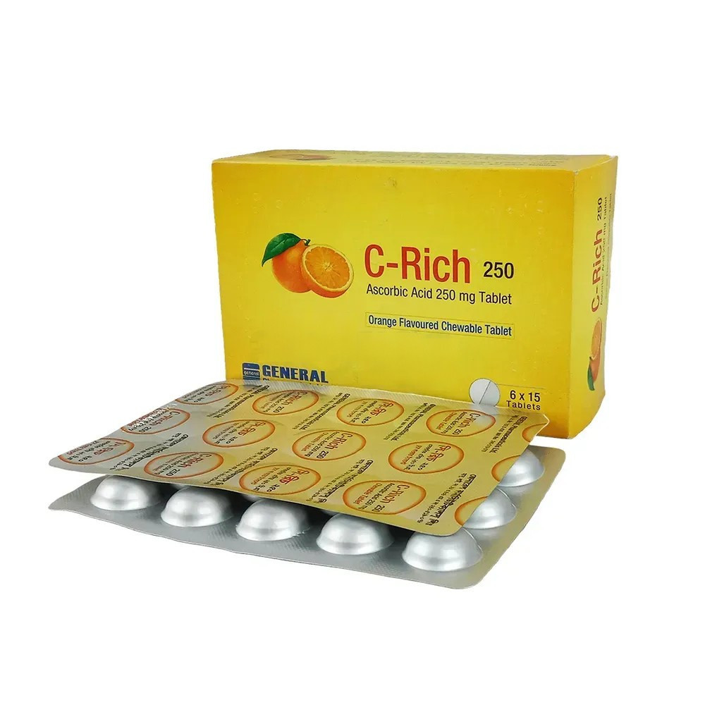 C-Rich Chewable Tablet, Vitamin C [Ascorbic acid] 250 mg