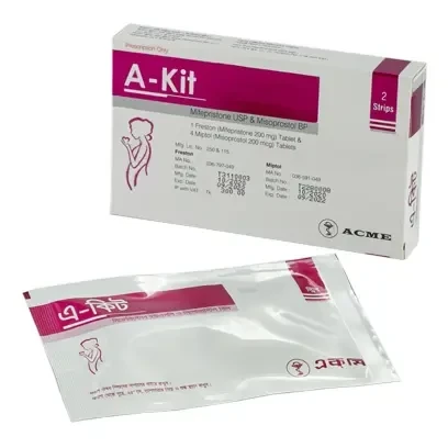A-Kit Tablet (1+4 tablets kit), Mifepristone + Misoprostol 200 mg+200 mcg