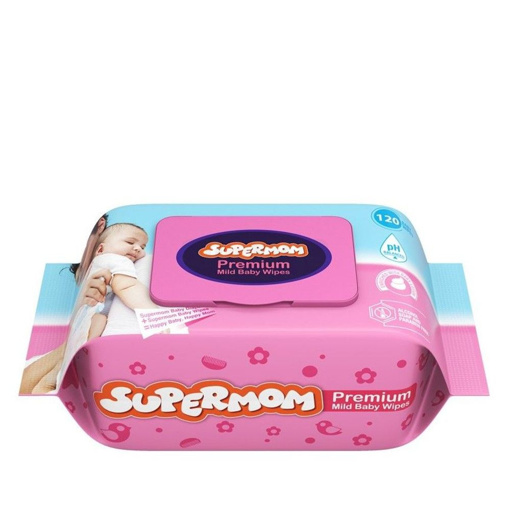 Supermom Premium Mild Baby Wipes 120,s packs