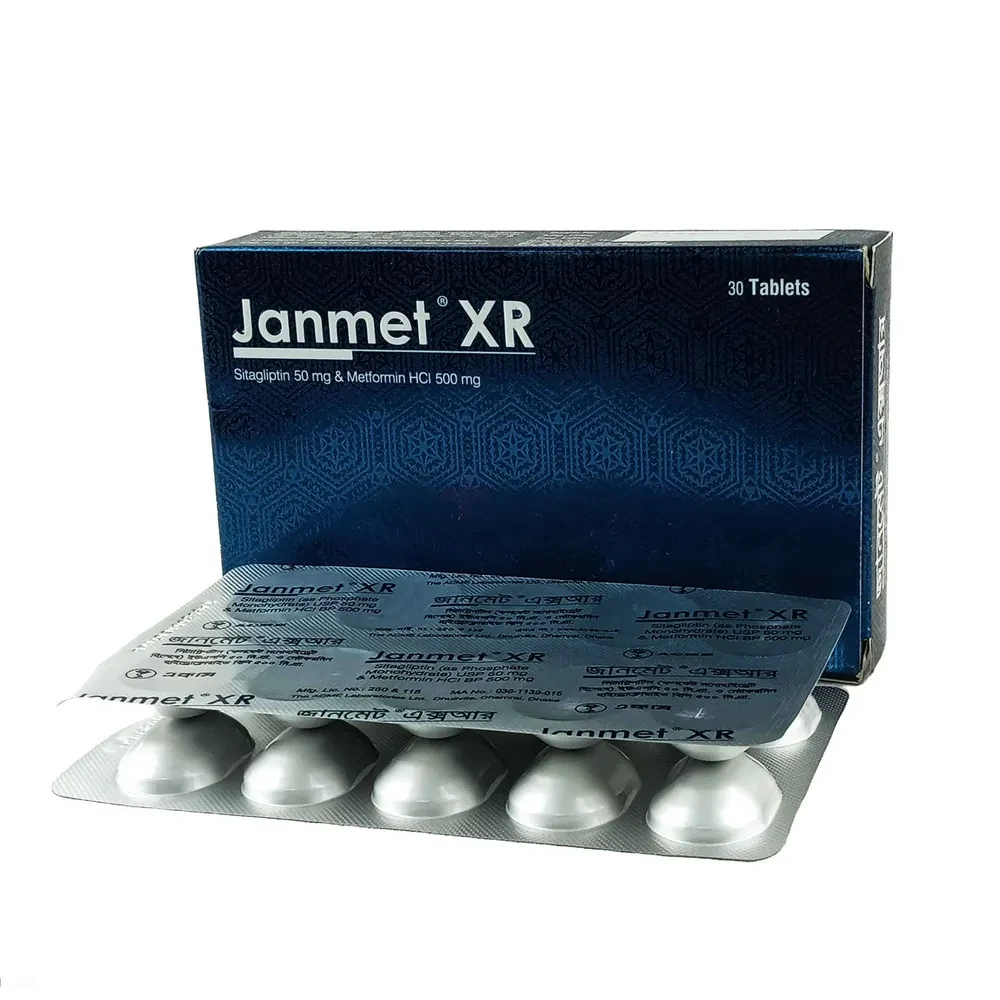 Janmet XR Tablet (Extended Release)Sitagliptin + Metformin Hydrochloride 50 mg+500 mg