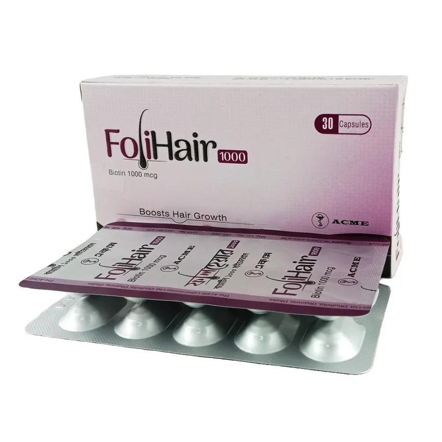 FoliHair Capsule, Biotin 1000 mcg