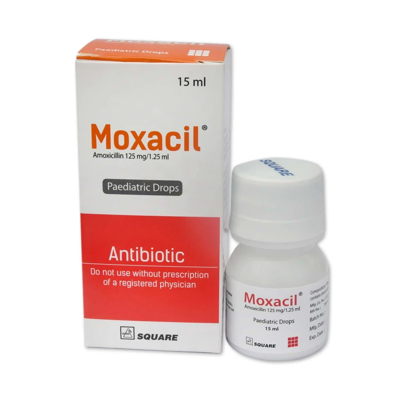 Moxacil Pediatric Drops 15ml, Amoxicillin Trihydrate 125 mg/1.25 ml