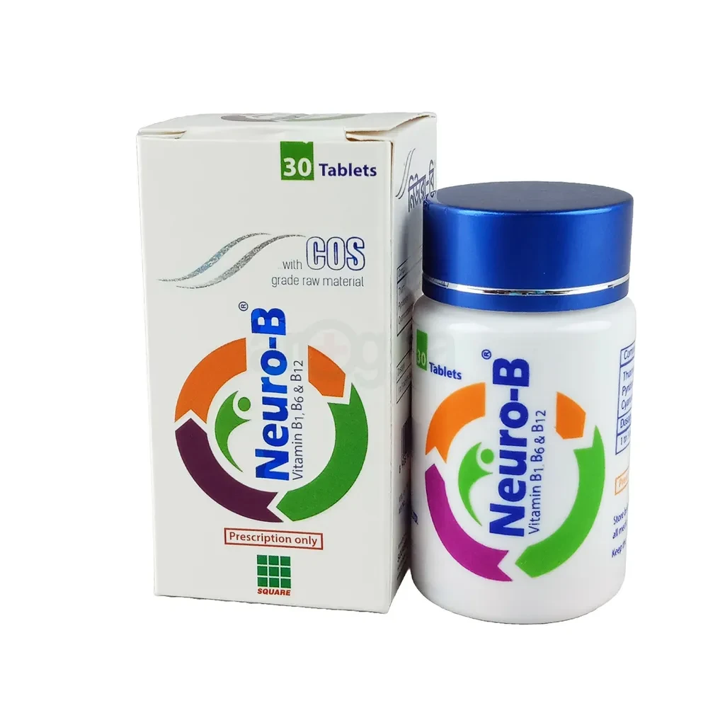 Neuro-B Tablet 30pcs, Vitamin B1, B6 & B12 100 mg+200 mg+200 mcg
