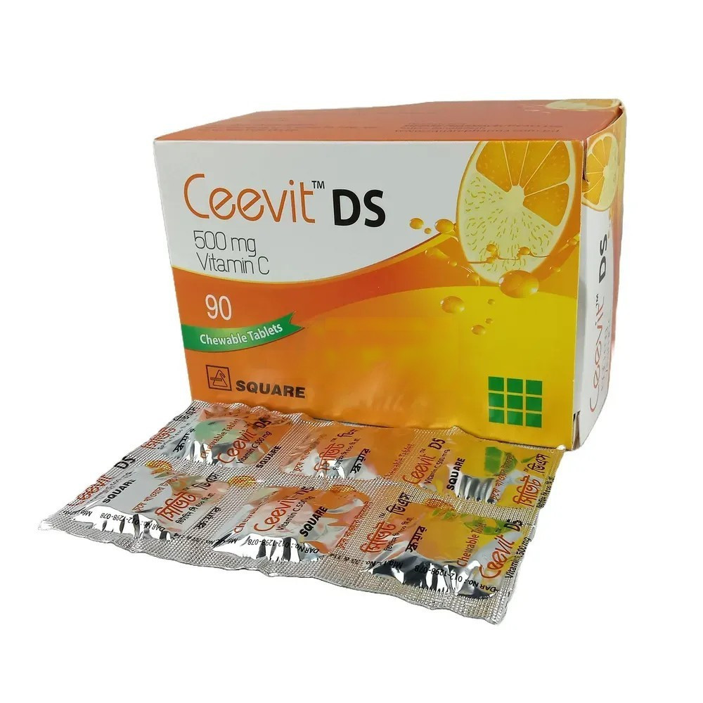 Ceevit DS Chewable Tablet , Vitamin C [Ascorbic acid] 500 mg
