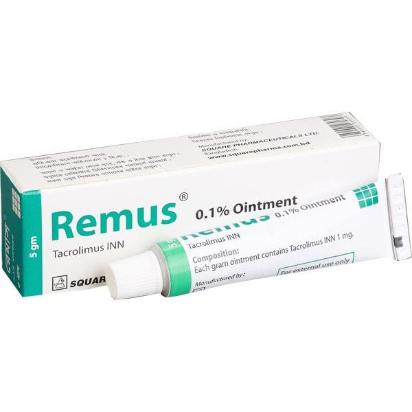 Remus Ointment 10 gm, Tacrolimus Monohydrate 0.1%