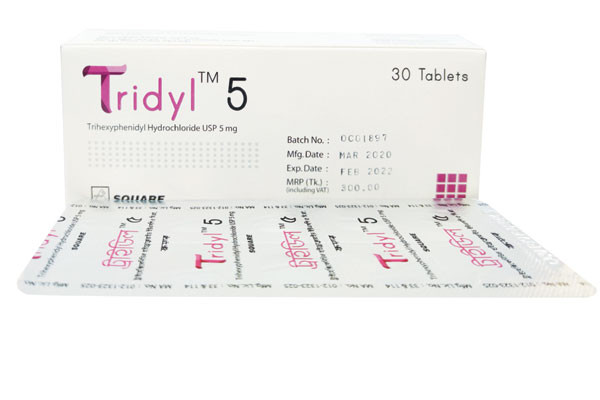 Tridyl Tablet, Trihexyphenidyl Hydrochloride 5 mg