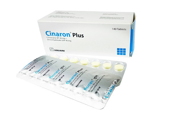 Cinaron Plus Tablet,  Cinnarizine + Dimenhydrinate 20 mg+40 mg