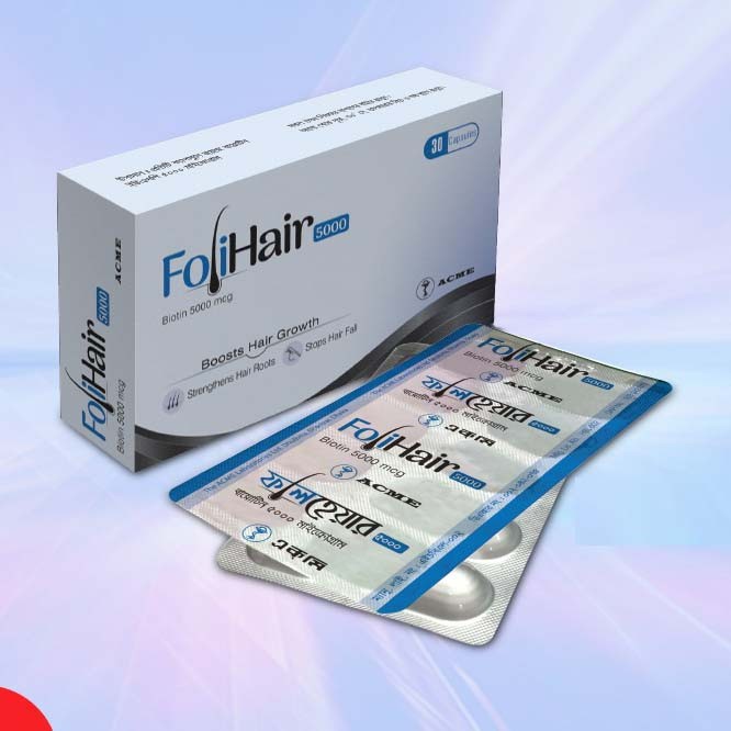 FoliHair Capsule, Biotin 5000 mcg
