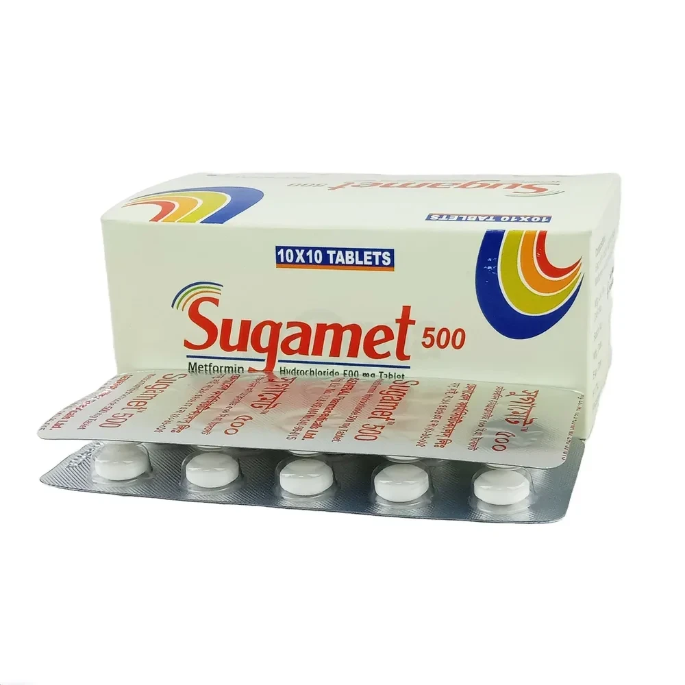 Sugamet Tablet, Metformin Hydrochloride 500 mg