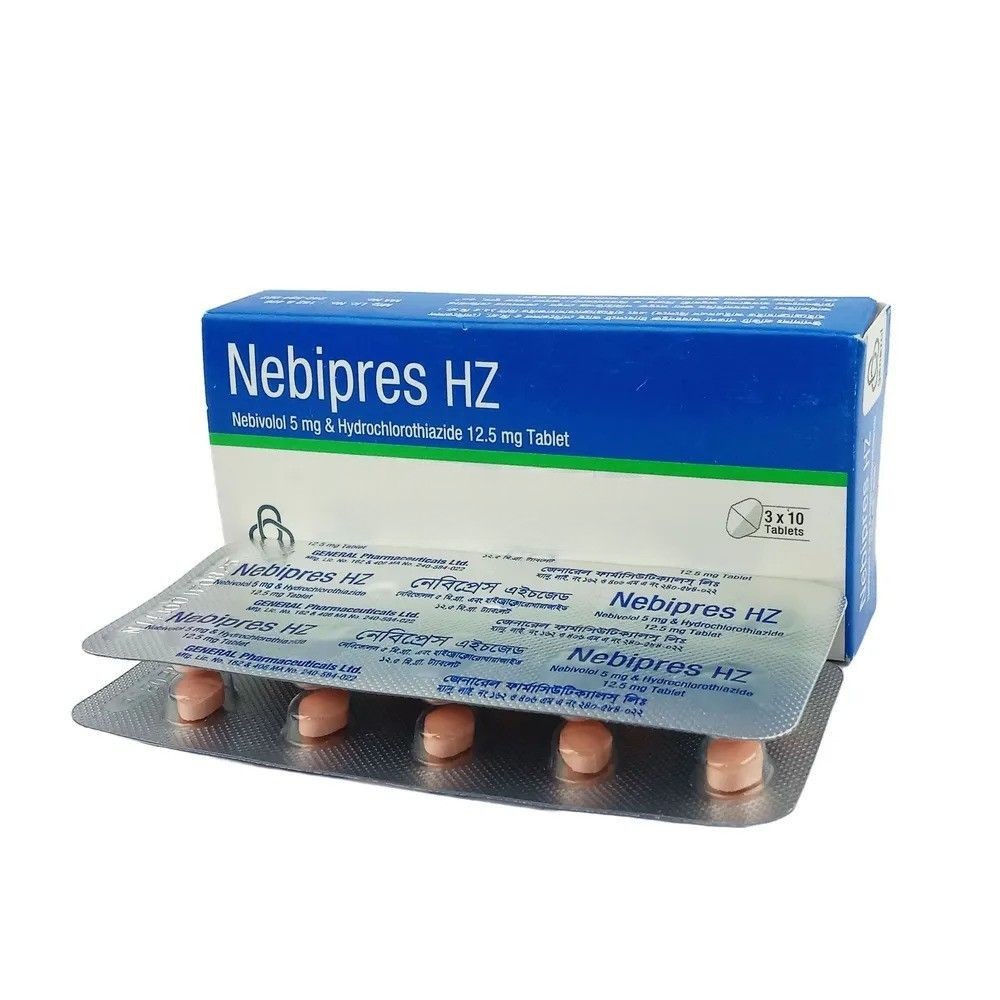 Nebipres HZ Tablet, Nebivolol + Hydrochlorothiazide 5 mg+12.5 mg
