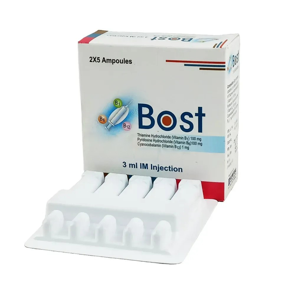 Bost IM Injection, Vitamin B1, B6 & B12 (100 mg+100 mg+1 mg)/3 ml